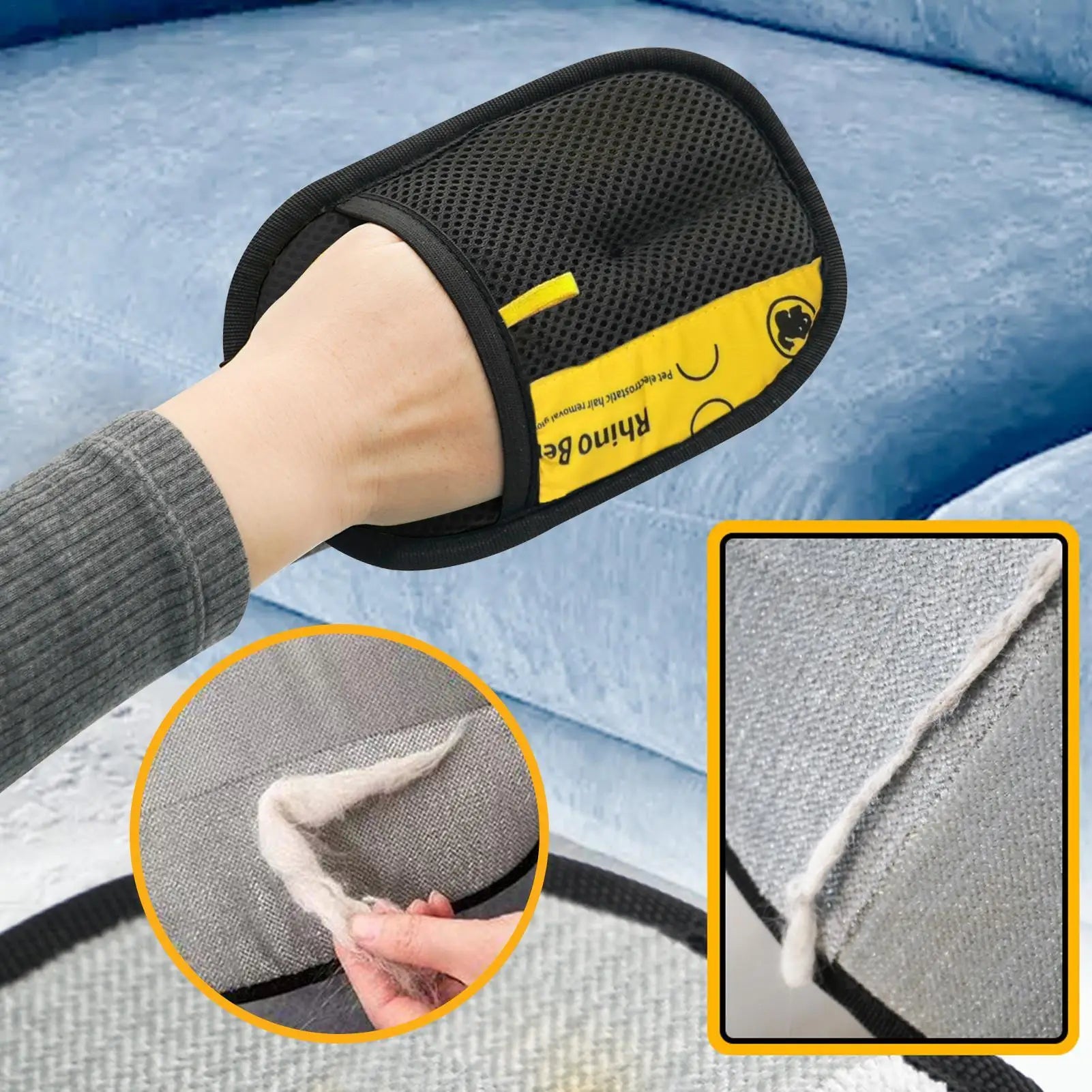 Luva Dupla Face para Remover Pelo de Pet - Rápida e fácil de limpar