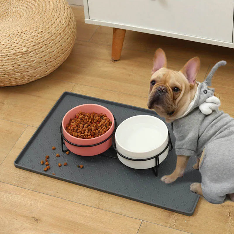 Tapete Anti-meleca e Antiderrapante para Alimentação de Cães e Gatos